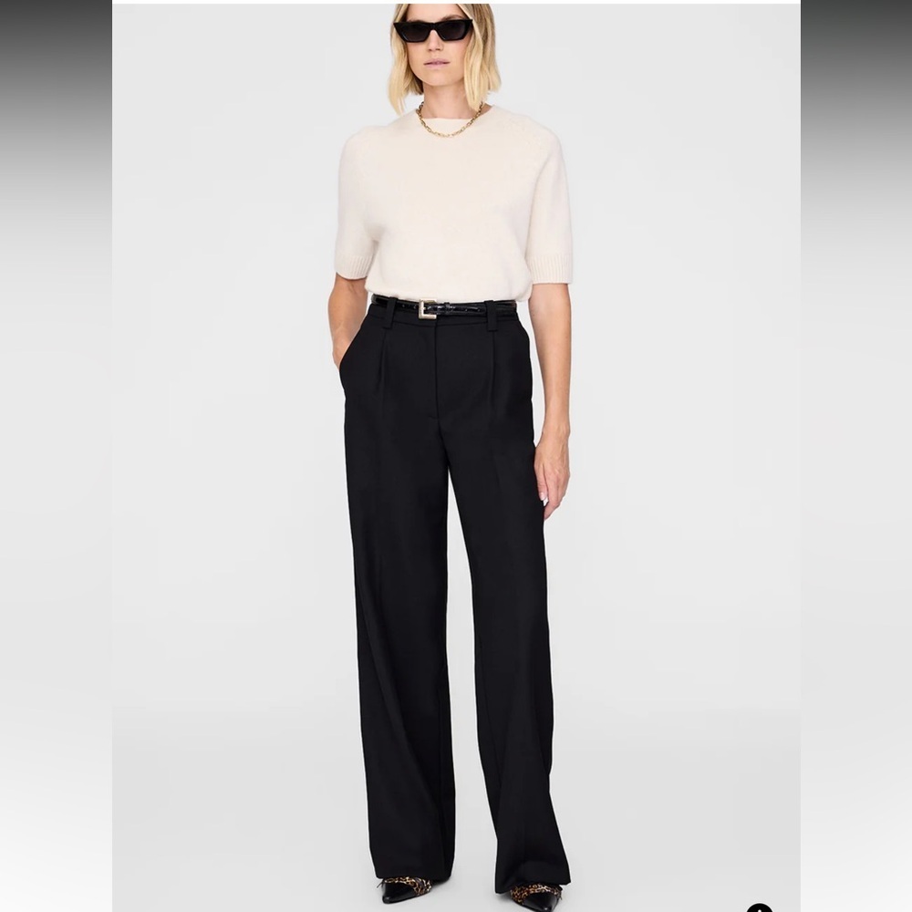 Anine Bing Black Label Wool-Blend Pants black size 34